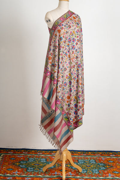 Blush Harmony Pure Pashmina with Kani Floral Artistry