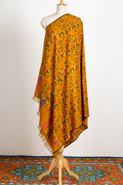 Golden Aura Pure Pashmina with Kani Striped Design