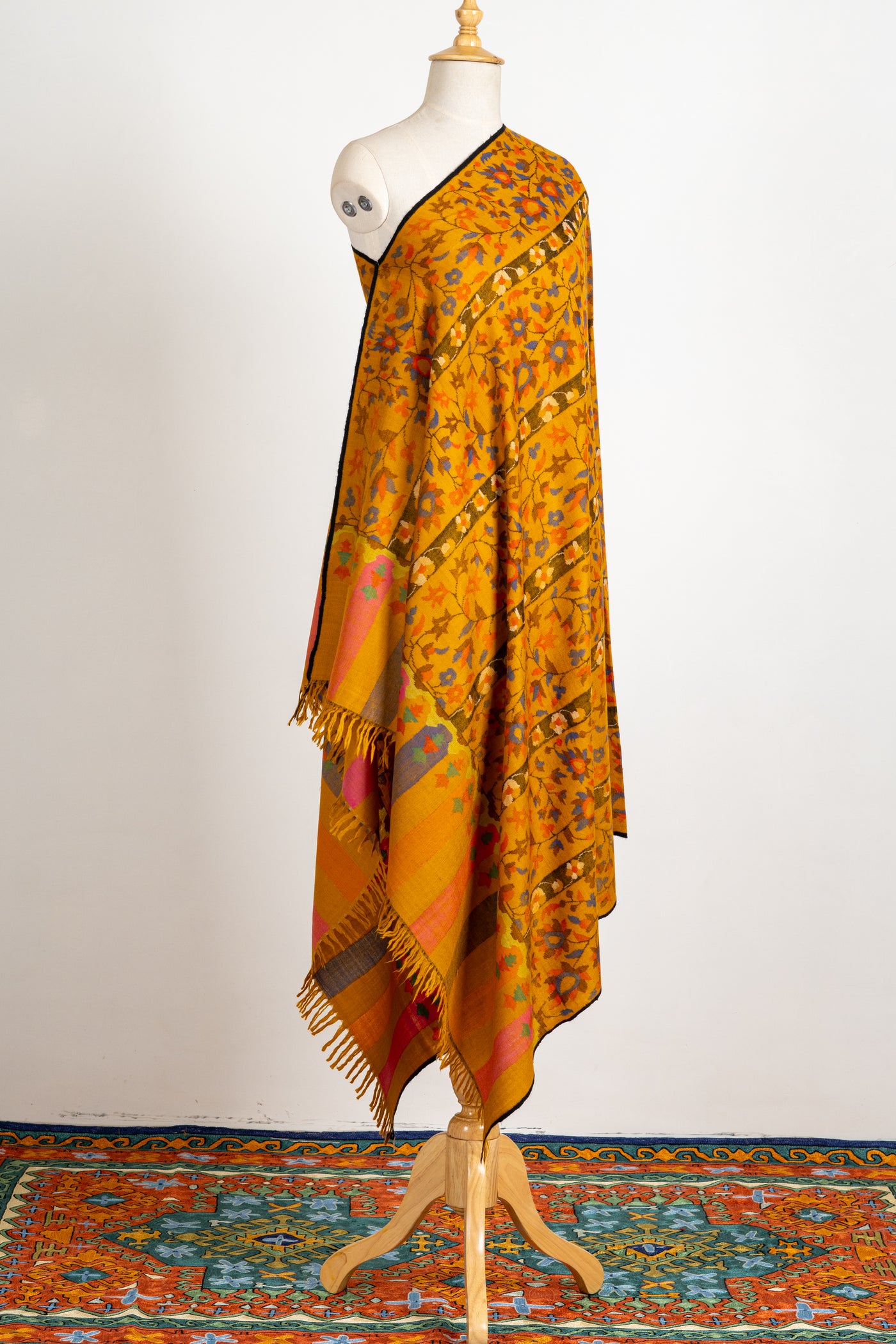 Golden Aura Pure Pashmina with Kani Striped Design