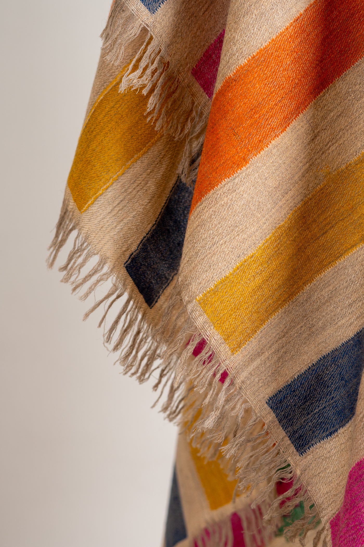 Timeless Beige Pure Pashmina with Vibrant Kani Weave