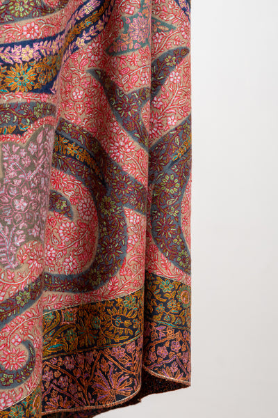 Kalamkari: Timeless Heritage Hand-Embroidered Pure Pashmina Sozni Shawl