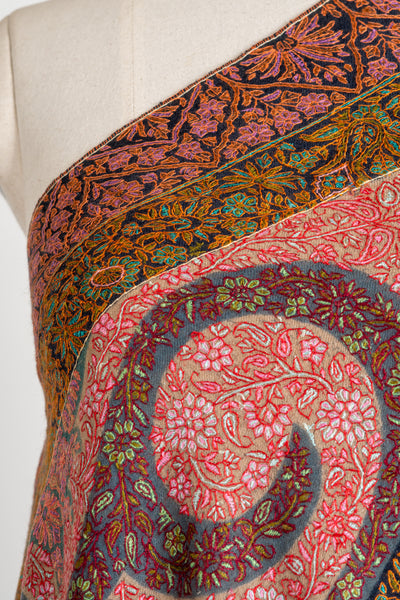 Kalamkari: Timeless Heritage Hand-Embroidered Pure Pashmina Sozni Shawl