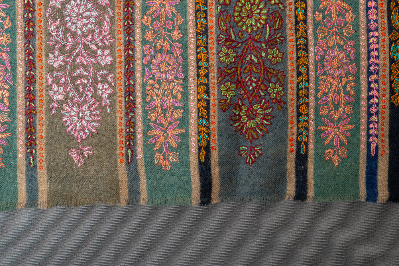 Kalamkari: Timeless Heritage Hand-Embroidered Pure Pashmina Sozni Shawl