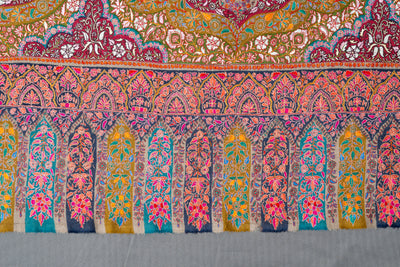 Kashmiri Grandeur Pure Pashmina Hand-Embroidered Sozni Shawl