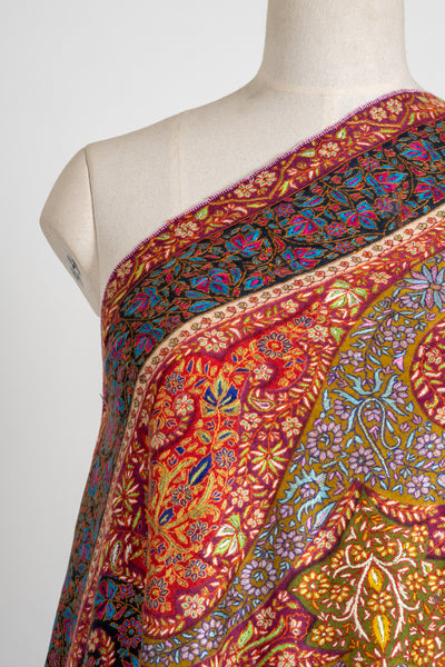 Kalamkari: Royal Elegance Pure Pashmina Hand-Embroidered Sozni Shawl