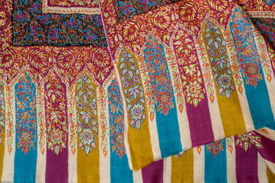 Kalamkari: Royal Elegance Pure Pashmina Hand-Embroidered Sozni Shawl