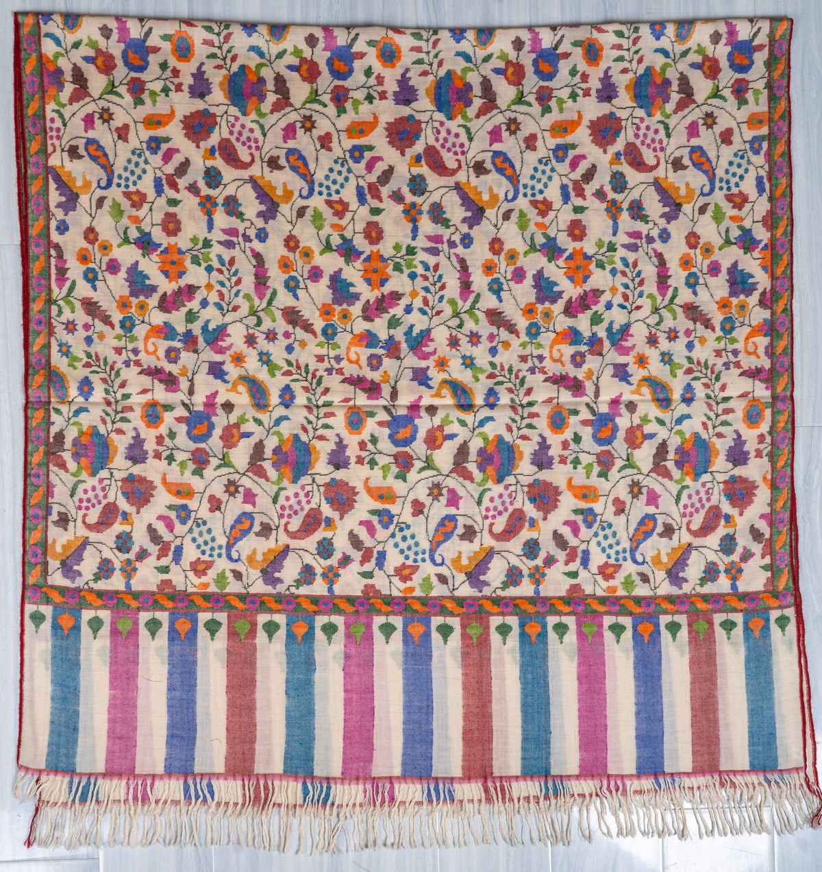 Garden of Kashmir Pure Pashmina Hand Woven Kani Shawl