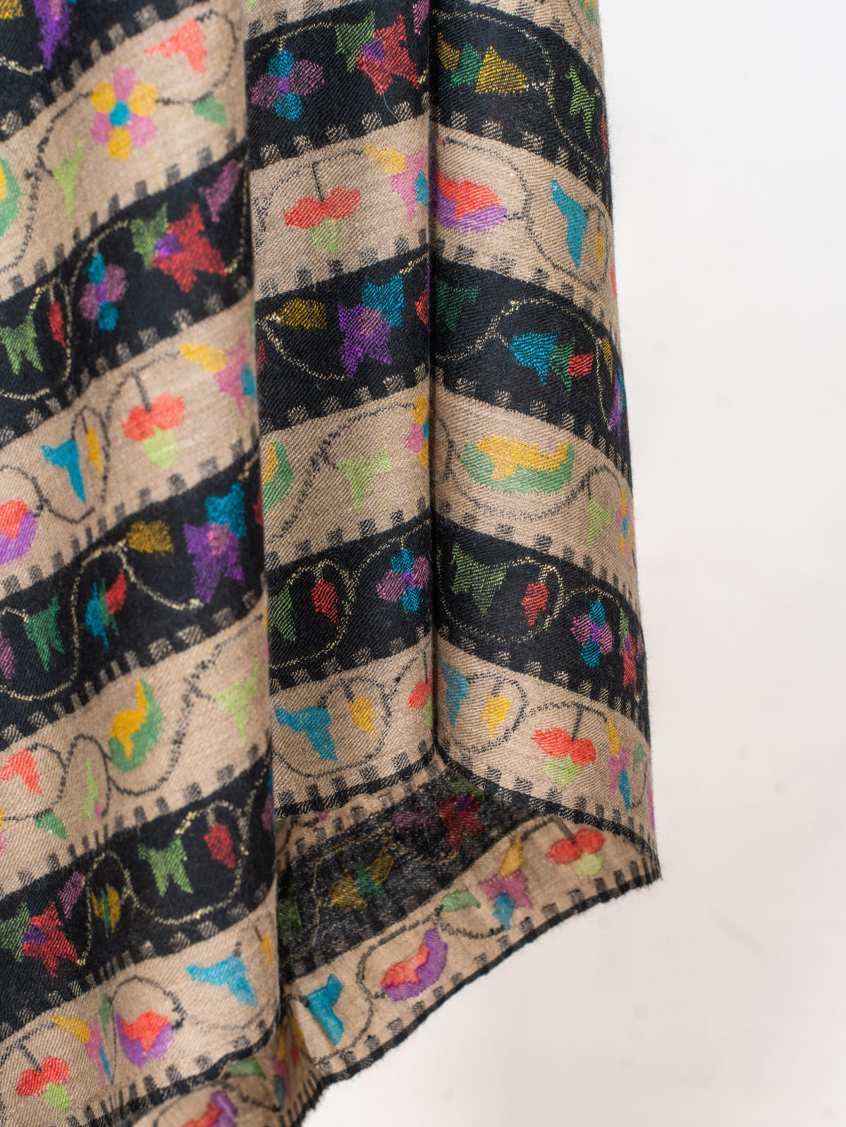 Striped Elegance Hand Woven Kani Pure Pashmina Shawl