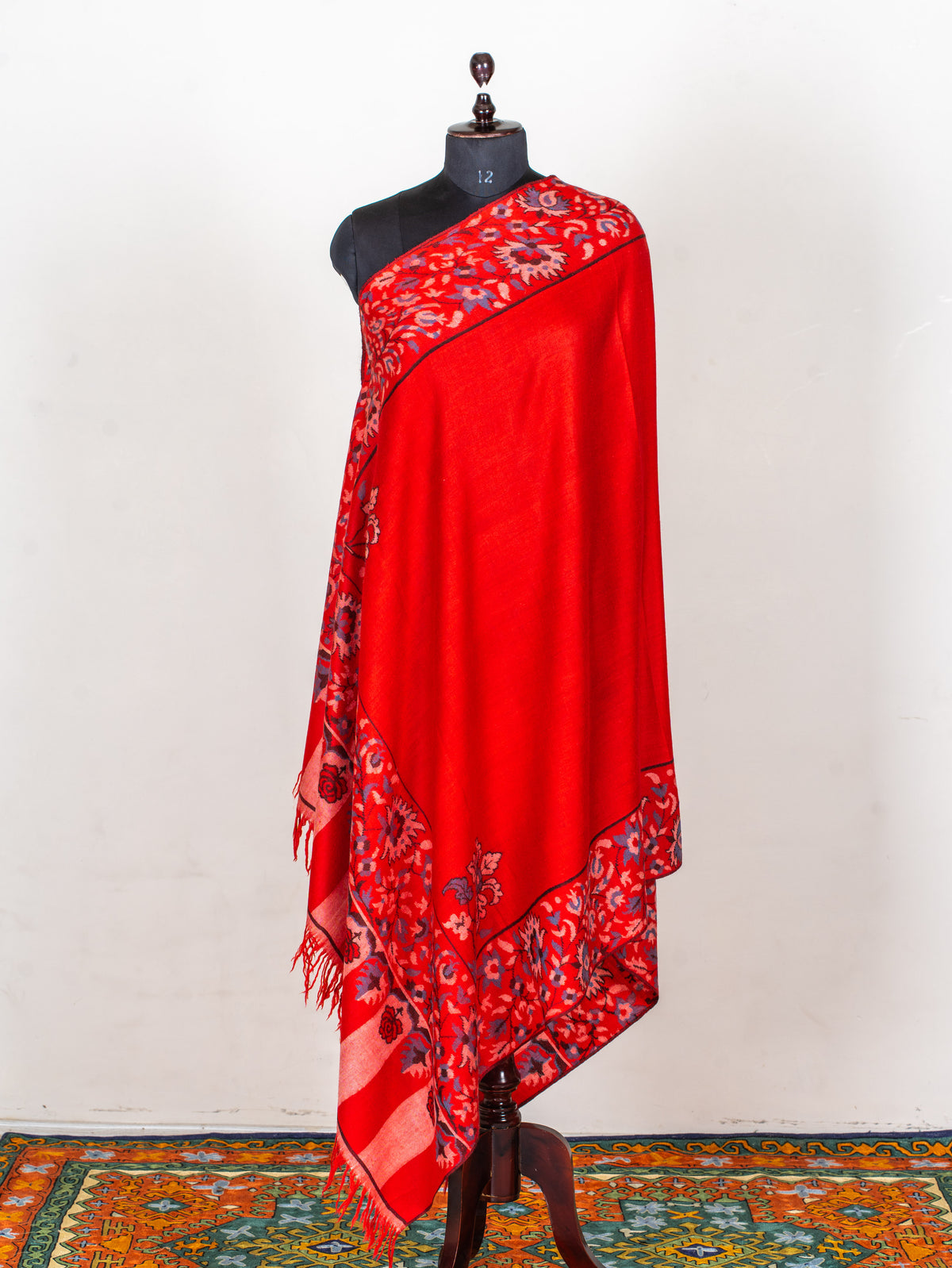 Scarlet Heritage Pure Pashmina Hand Woven Kani Shawl