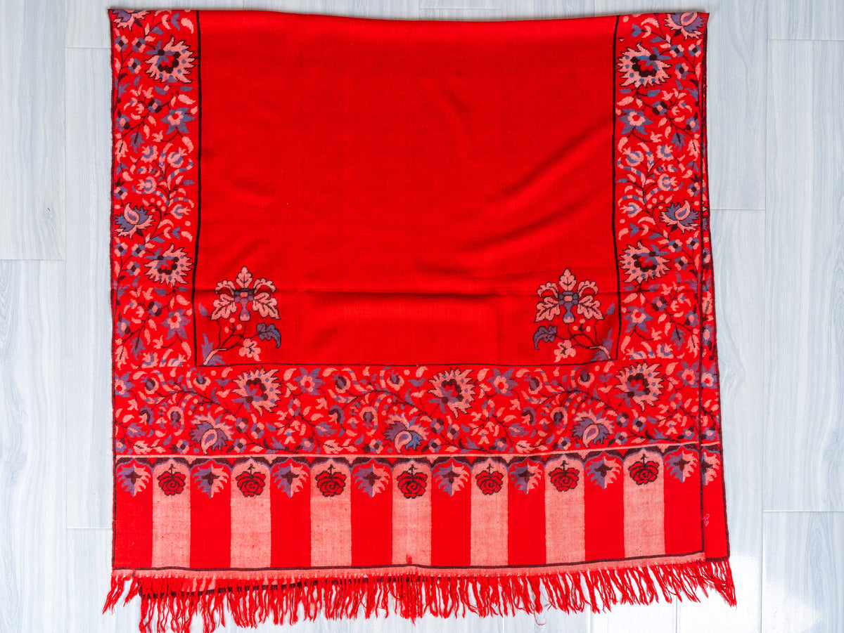 Scarlet Heritage Pure Pashmina Hand Woven Kani Shawl