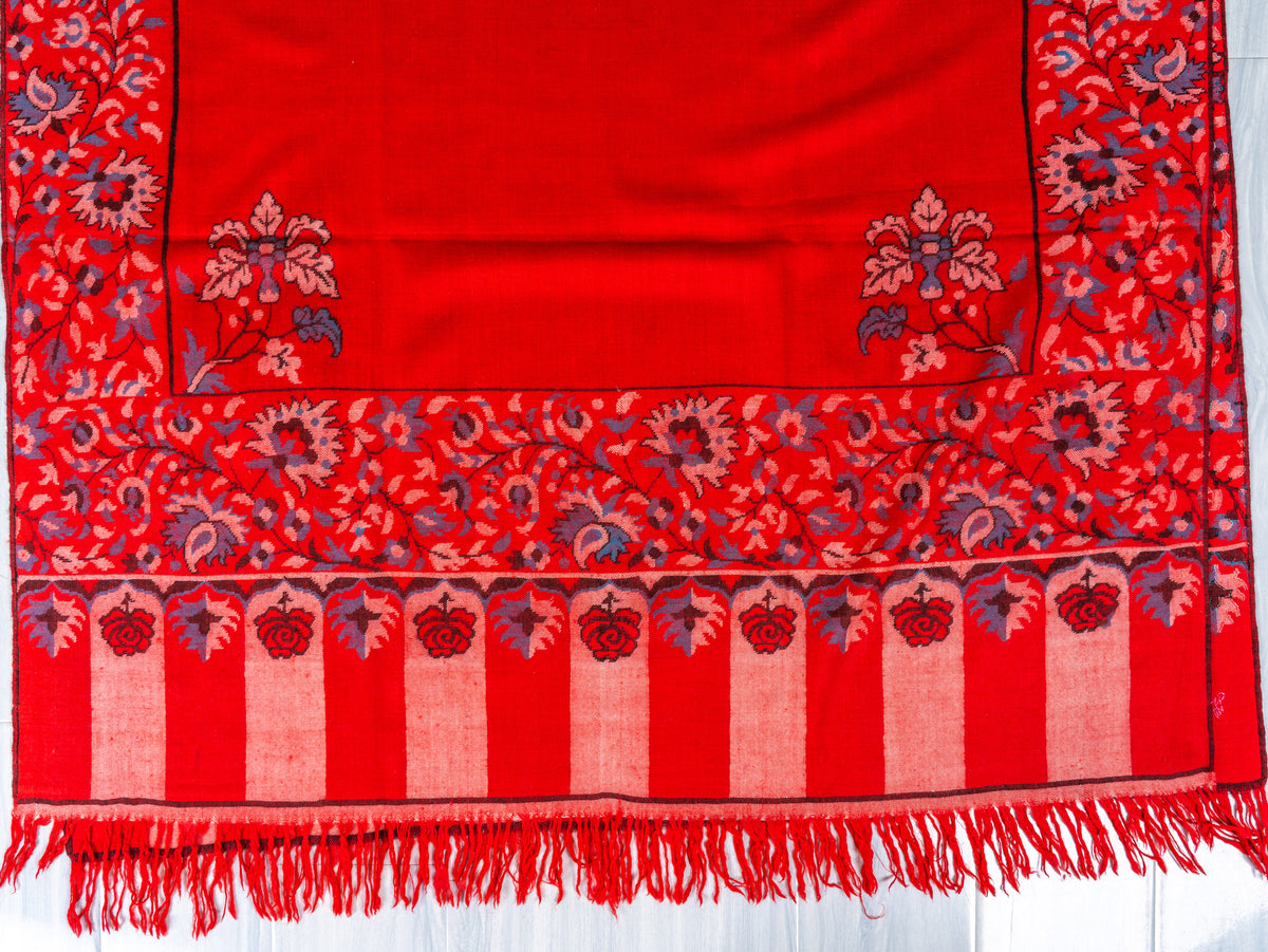 Scarlet Heritage Pure Pashmina Hand Woven Kani Shawl