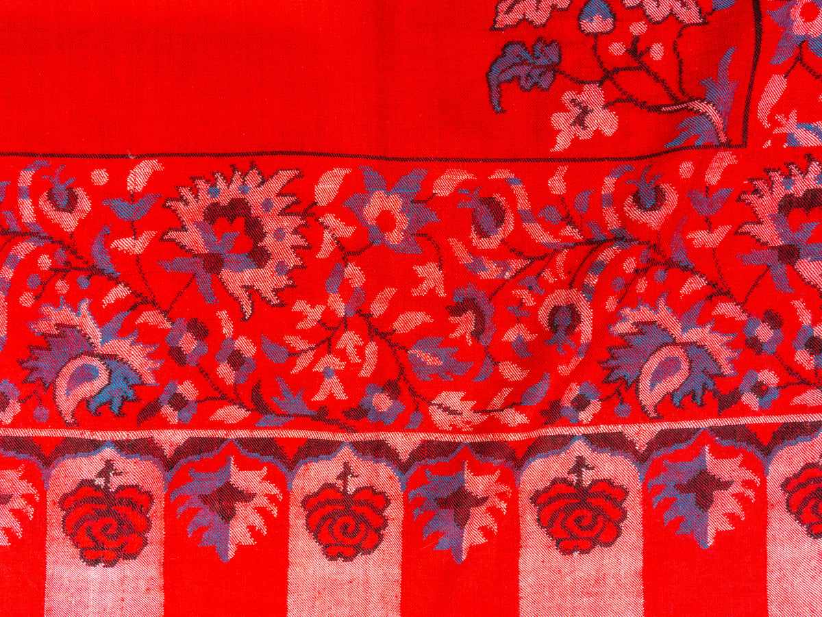 Scarlet Heritage Pure Pashmina Hand Woven Kani Shawl