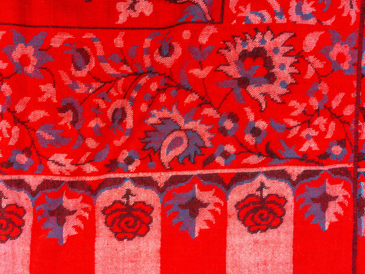 Scarlet Heritage Pure Pashmina Hand Woven Kani Shawl