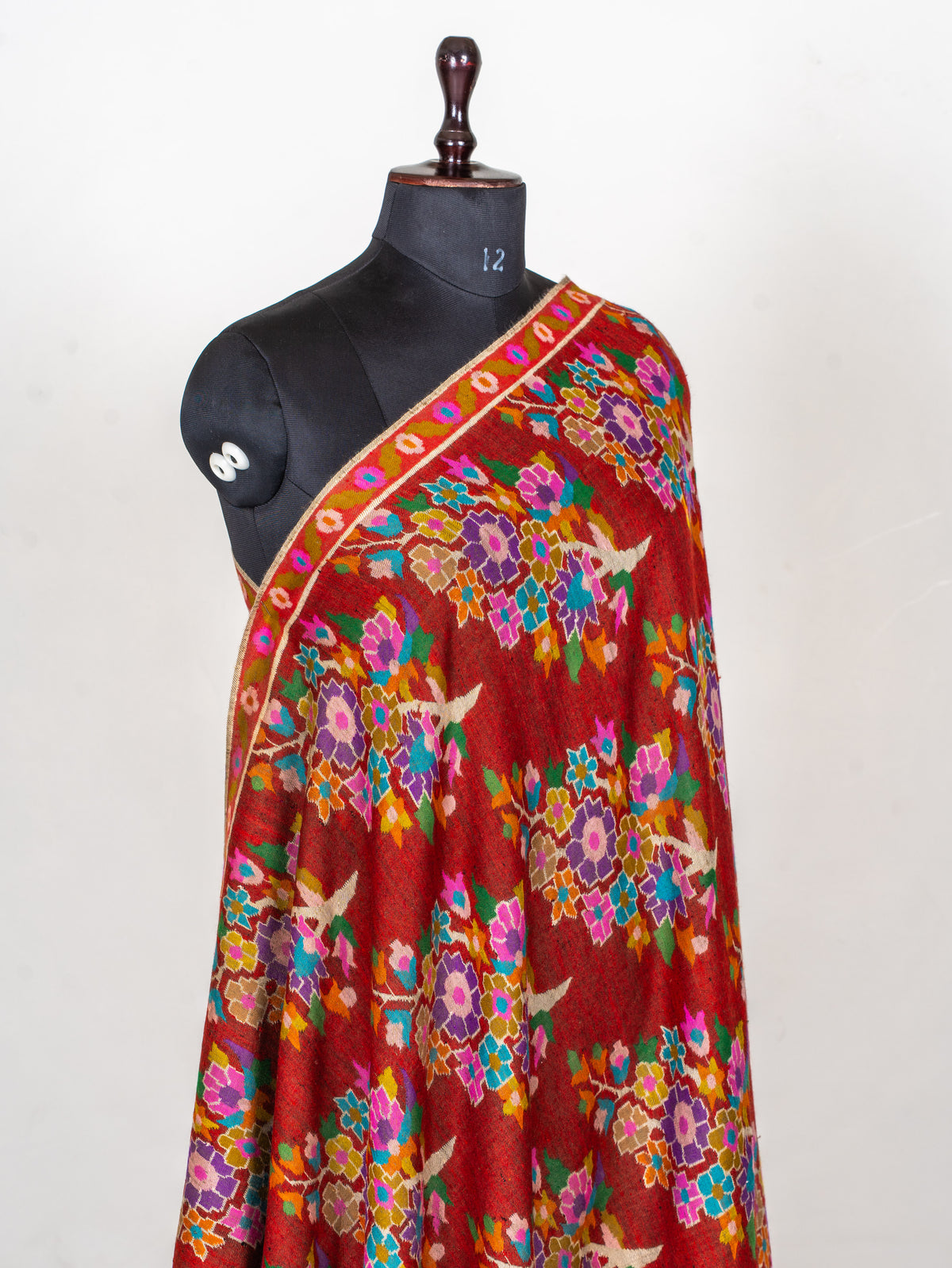 Mosaic Bloom Pure Pashmina Hand Woven Kani Shawl