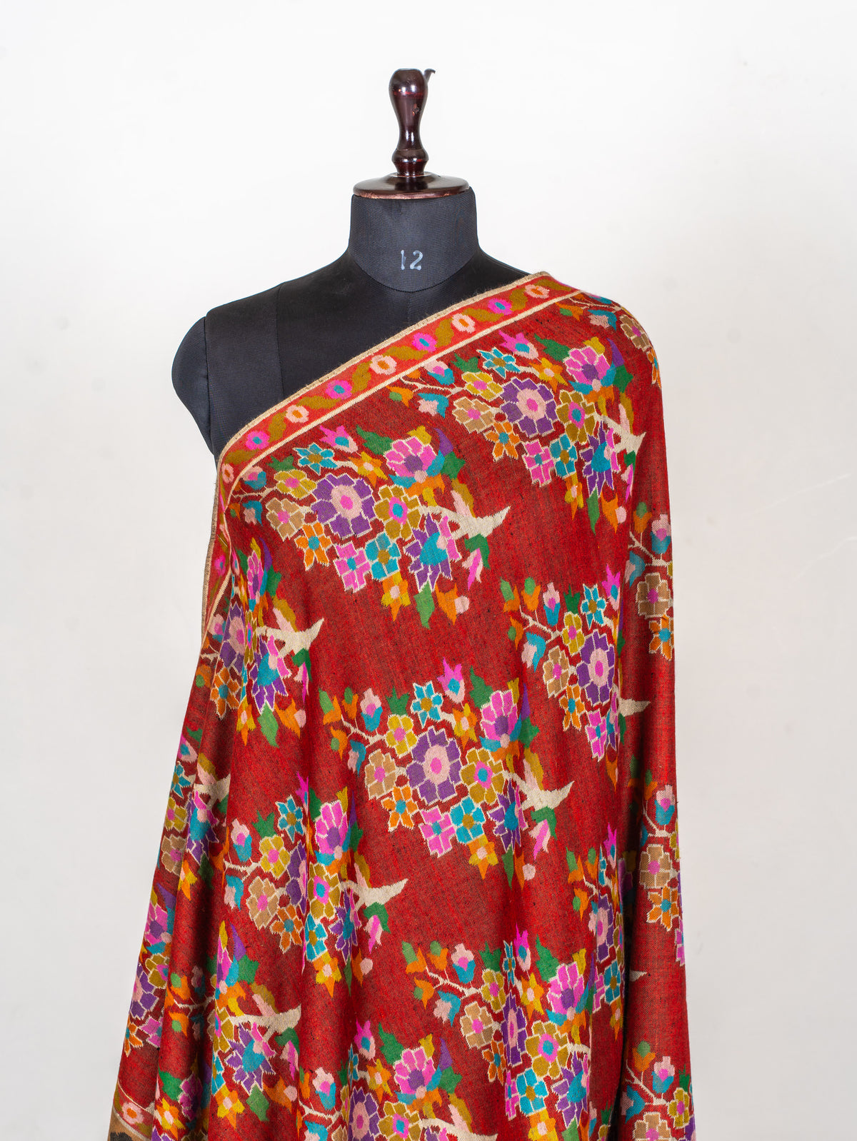 Mosaic Bloom Pure Pashmina Hand Woven Kani Shawl