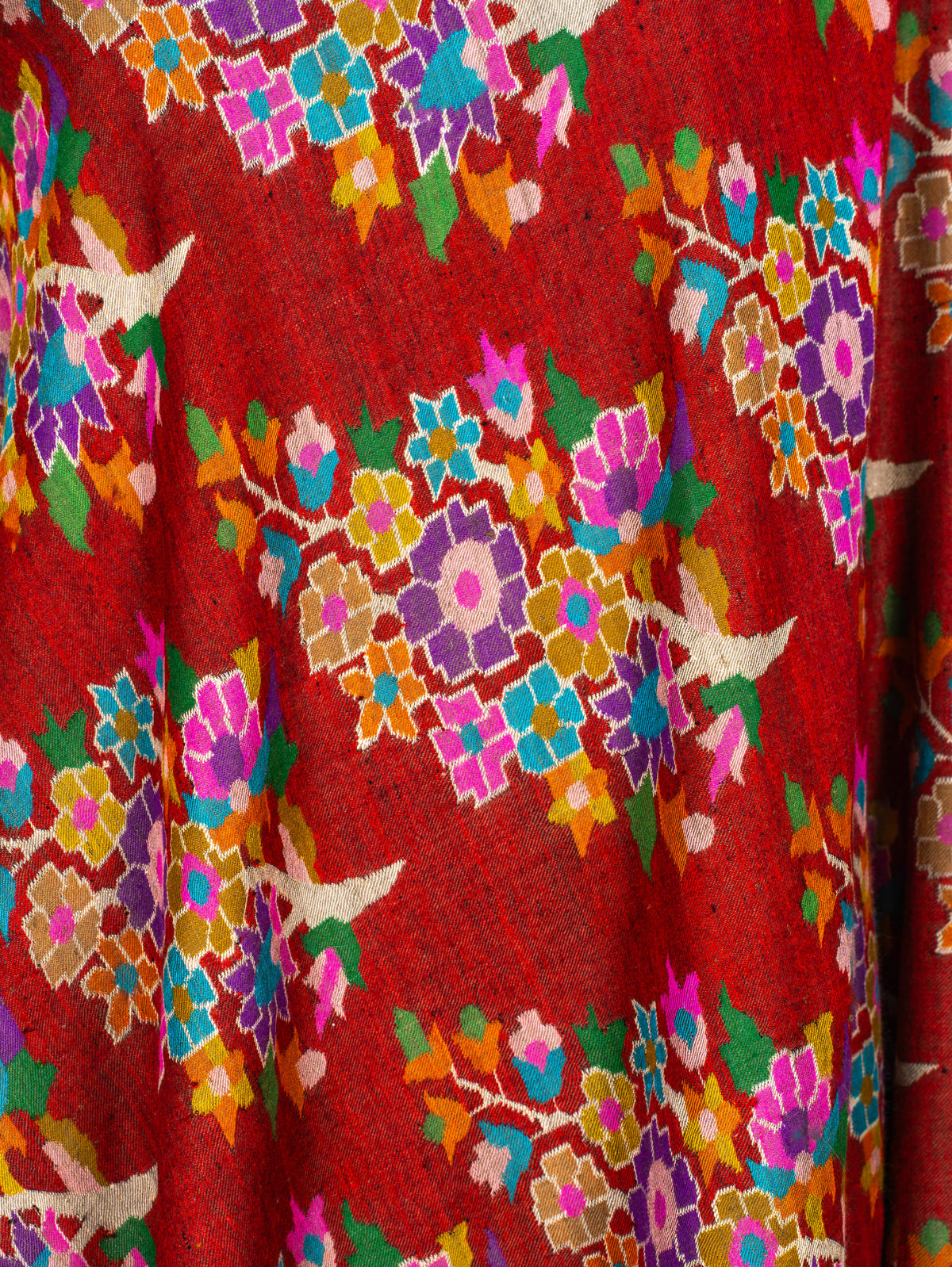 Mosaic Bloom Pure Pashmina Hand Woven Kani Shawl