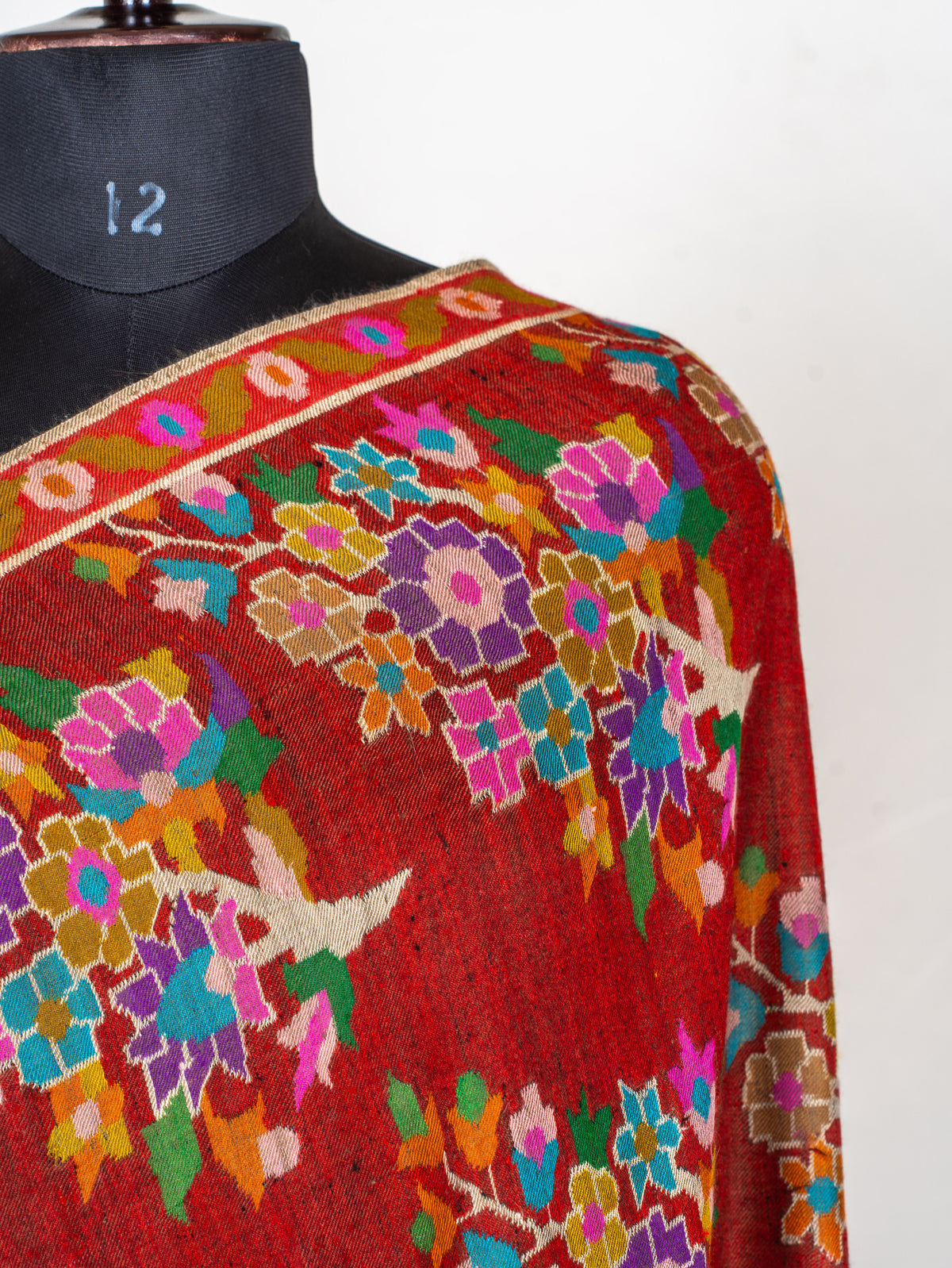 Mosaic Bloom Pure Pashmina Hand Woven Kani Shawl