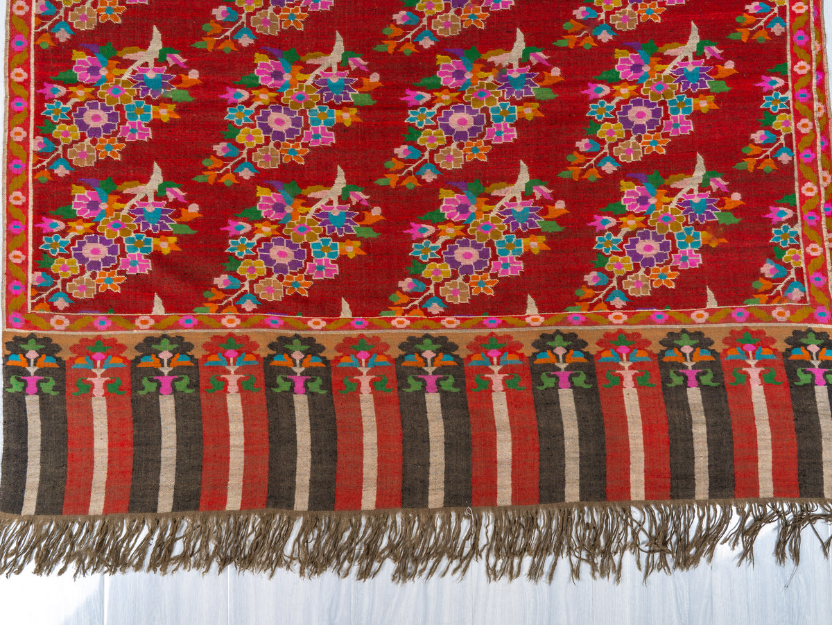 Mosaic Bloom Pure Pashmina Hand Woven Kani Shawl