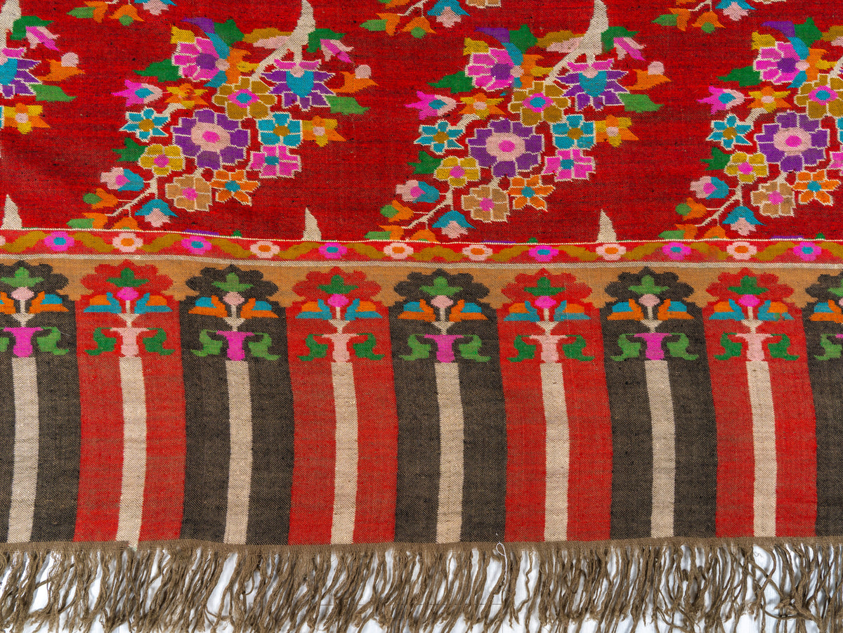 Mosaic Bloom Pure Pashmina Hand Woven Kani Shawl