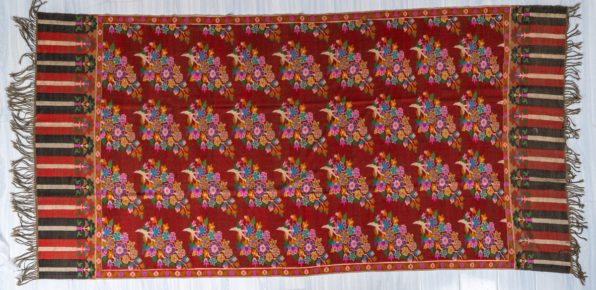 Mosaic Bloom Pure Pashmina Hand Woven Kani Shawl