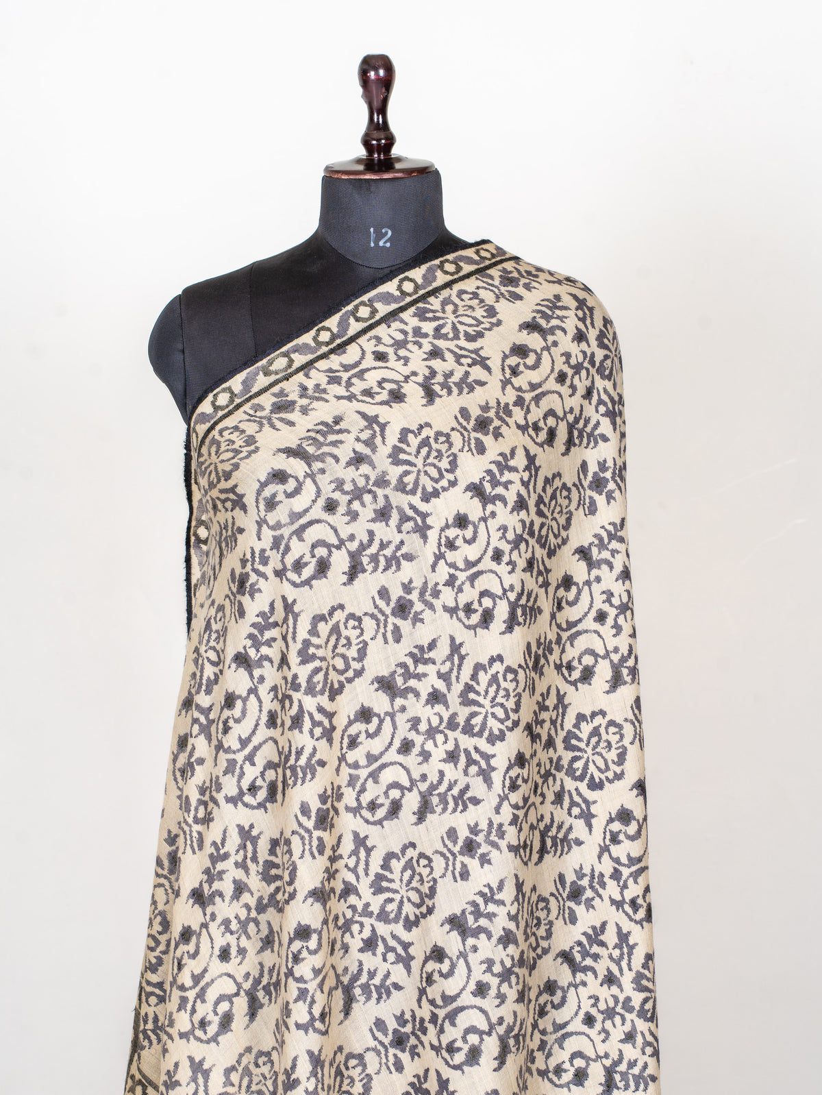 Monochrome Garden Hand Woven Kani Pure Pashmina Shawl