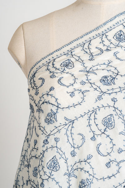 Ivory Dream Hand-Embroidered Sozni Shawl