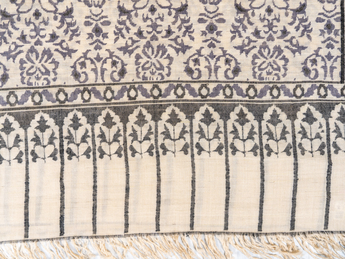 Monochrome Garden Hand Woven Kani Pure Pashmina Shawl