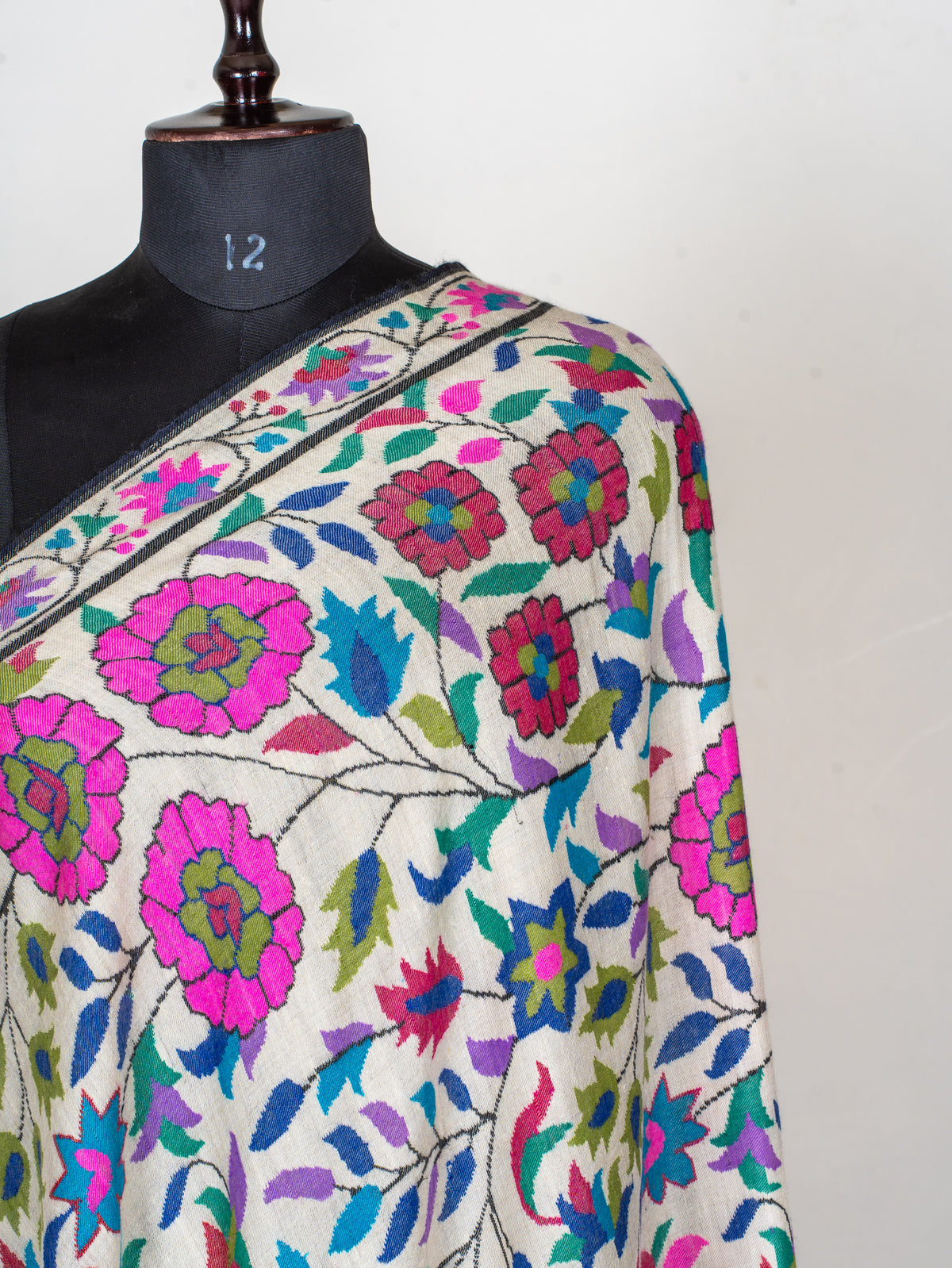 Blossom Trail Pure Pashmina Hand Woven Kani Shawl
