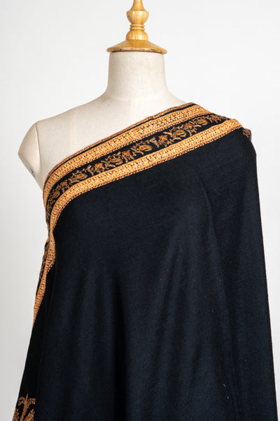 Noor-e-Shaam Fine Merino Wool Hand-Embroidered Sozni Shawl