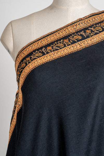 Noor-e-Shaam Fine Merino Wool Hand-Embroidered Sozni Shawl