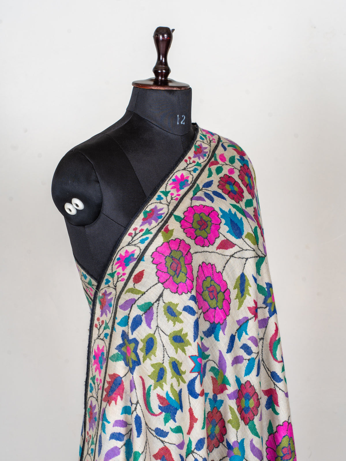 Blossom Trail Pure Pashmina Hand Woven Kani Shawl