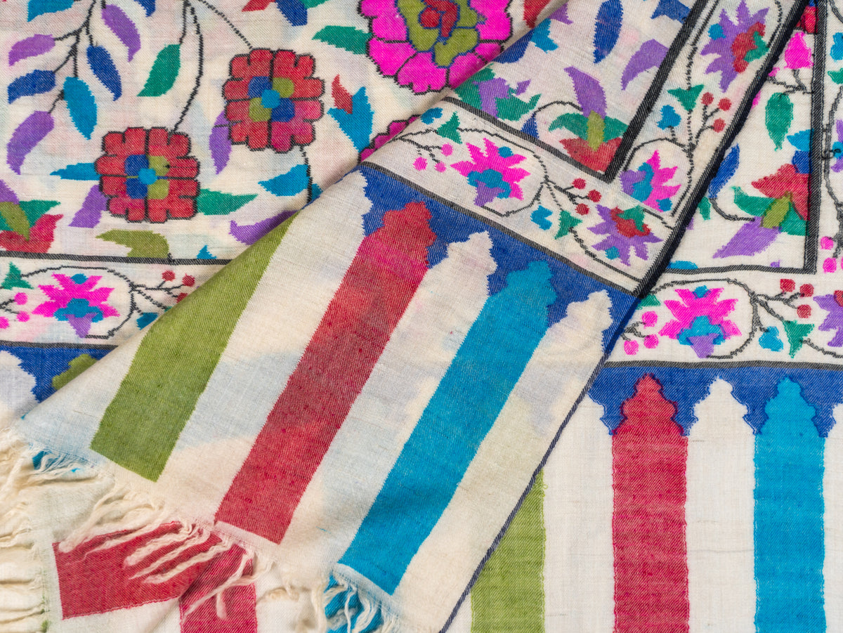Blossom Trail Pure Pashmina Hand Woven Kani Shawl
