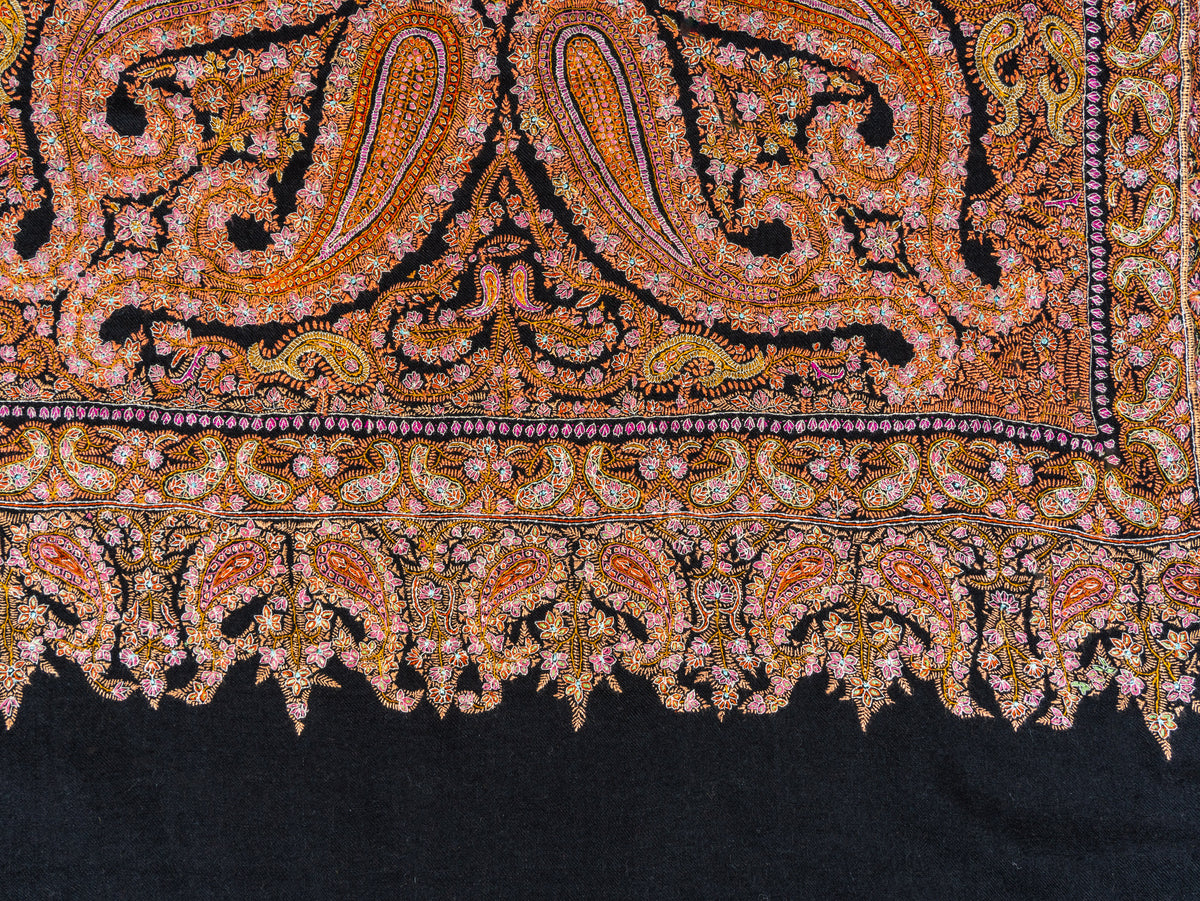 Pure Silk Embroidered Pure Pashmina Shawl