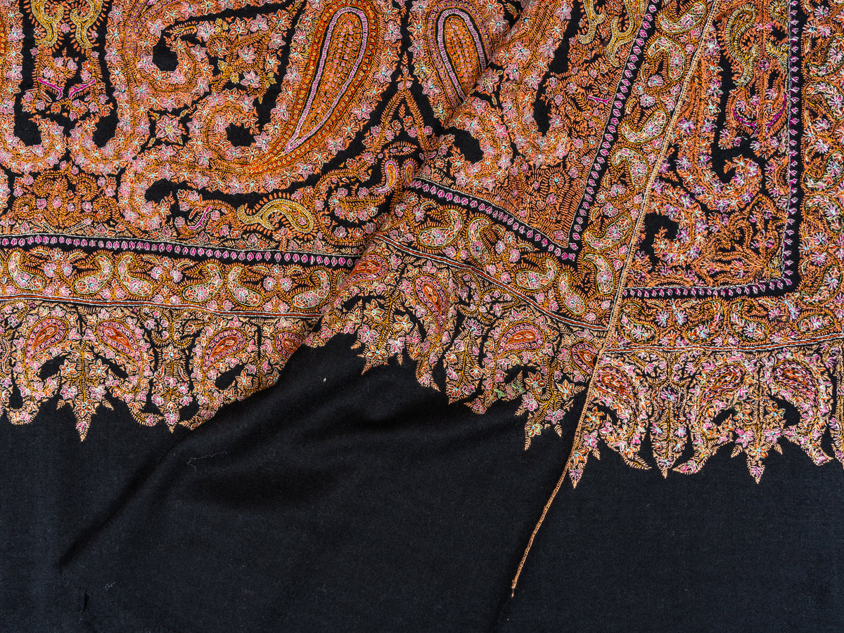 Pure Silk Embroidered Pure Pashmina Shawl