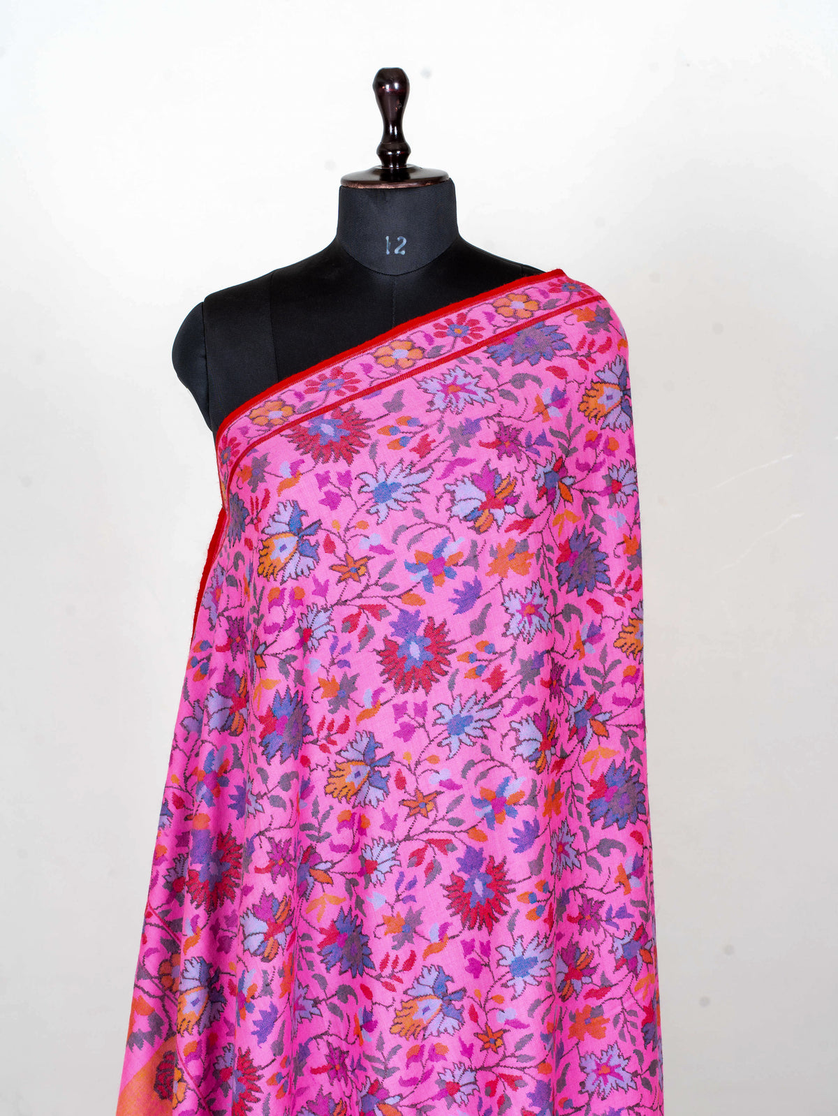 Fuchsia Garden Pure Pashmina Hand Woven Kani Shawl