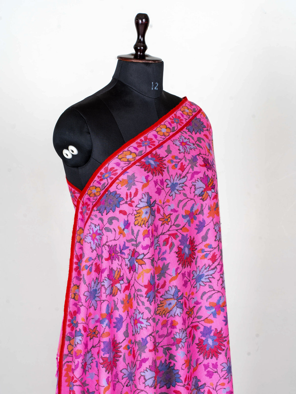 Fuchsia Garden Pure Pashmina Hand Woven Kani Shawl
