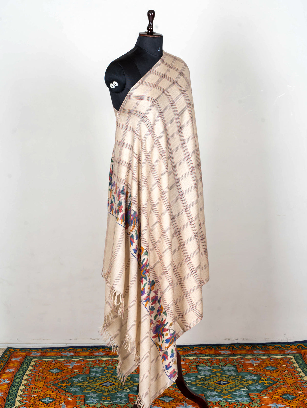 Towel style Pure Pashmina Hand Woven Kani Shawl