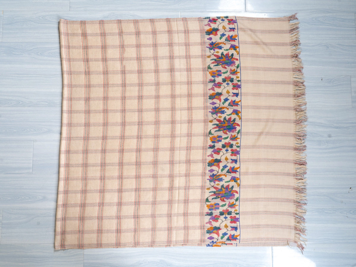 Towel style Pure Pashmina Hand Woven Kani Shawl
