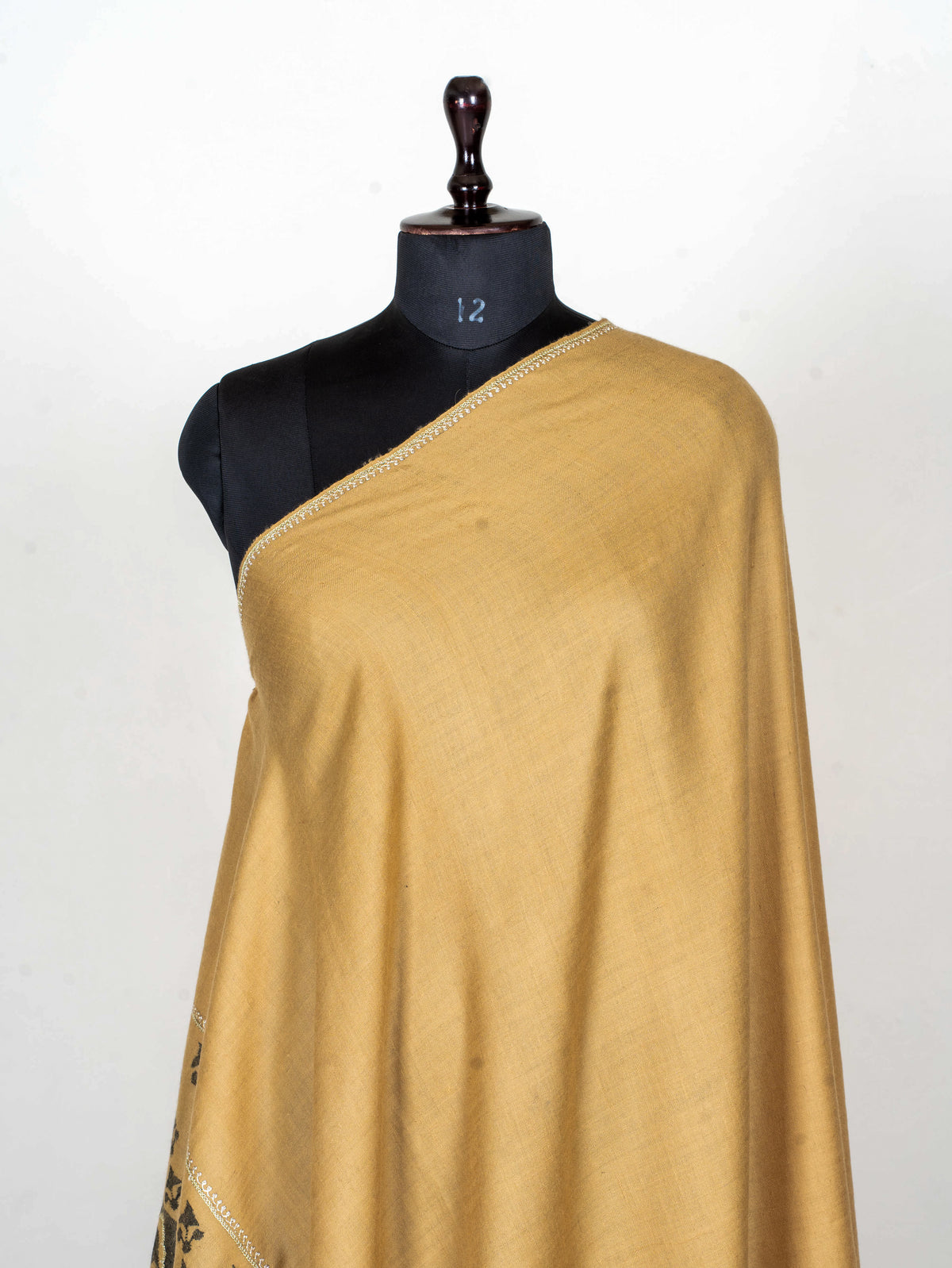 Saffron Script Pure Pashmina Hand Woven Kani Shawl