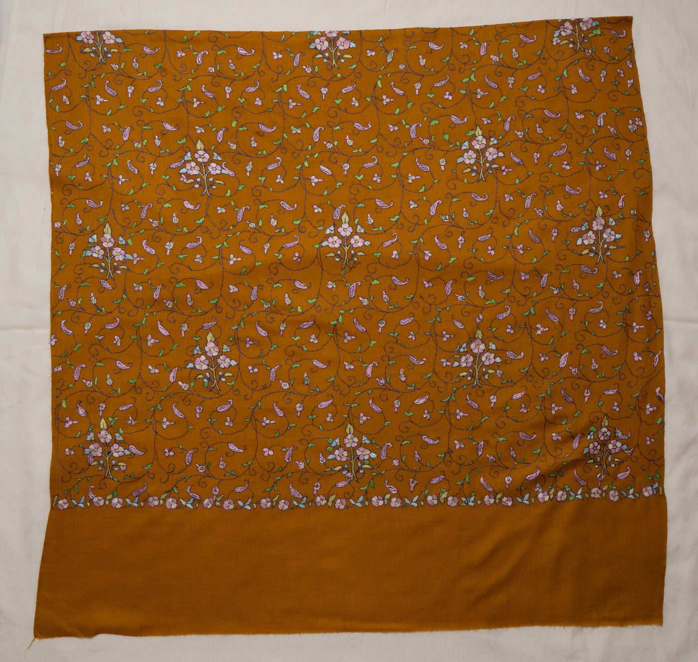 Sunehri Baagh – Merino Wool Shawl with Sozni Hand Embroidery