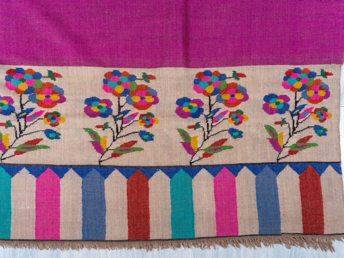 Magenta Whisper Pure Pashmina Hand Woven Kani Shawl