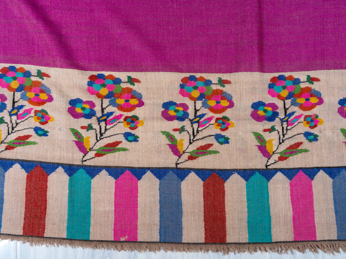 Magenta Whisper Pure Pashmina Hand Woven Kani Shawl