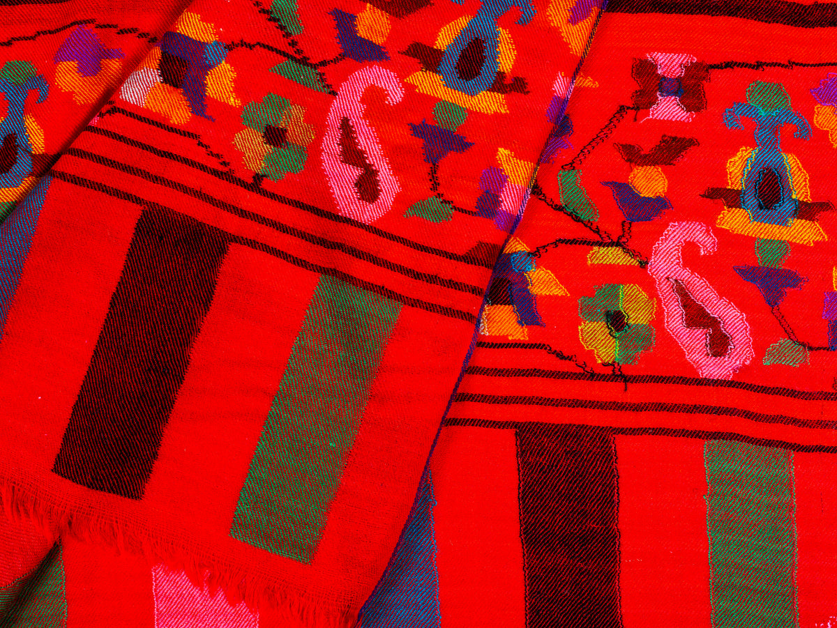 Scarlet Lines Hand Woven Kani Pure Pashmina Shawl