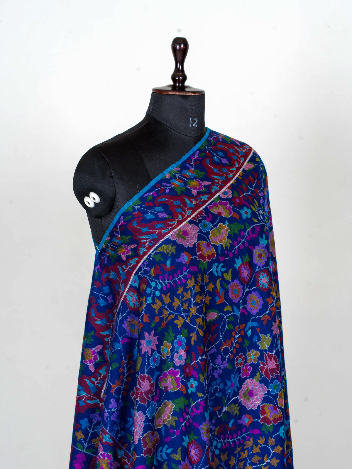 Midnight Orchard Pure Pashmina Hand Woven Kani Shawl