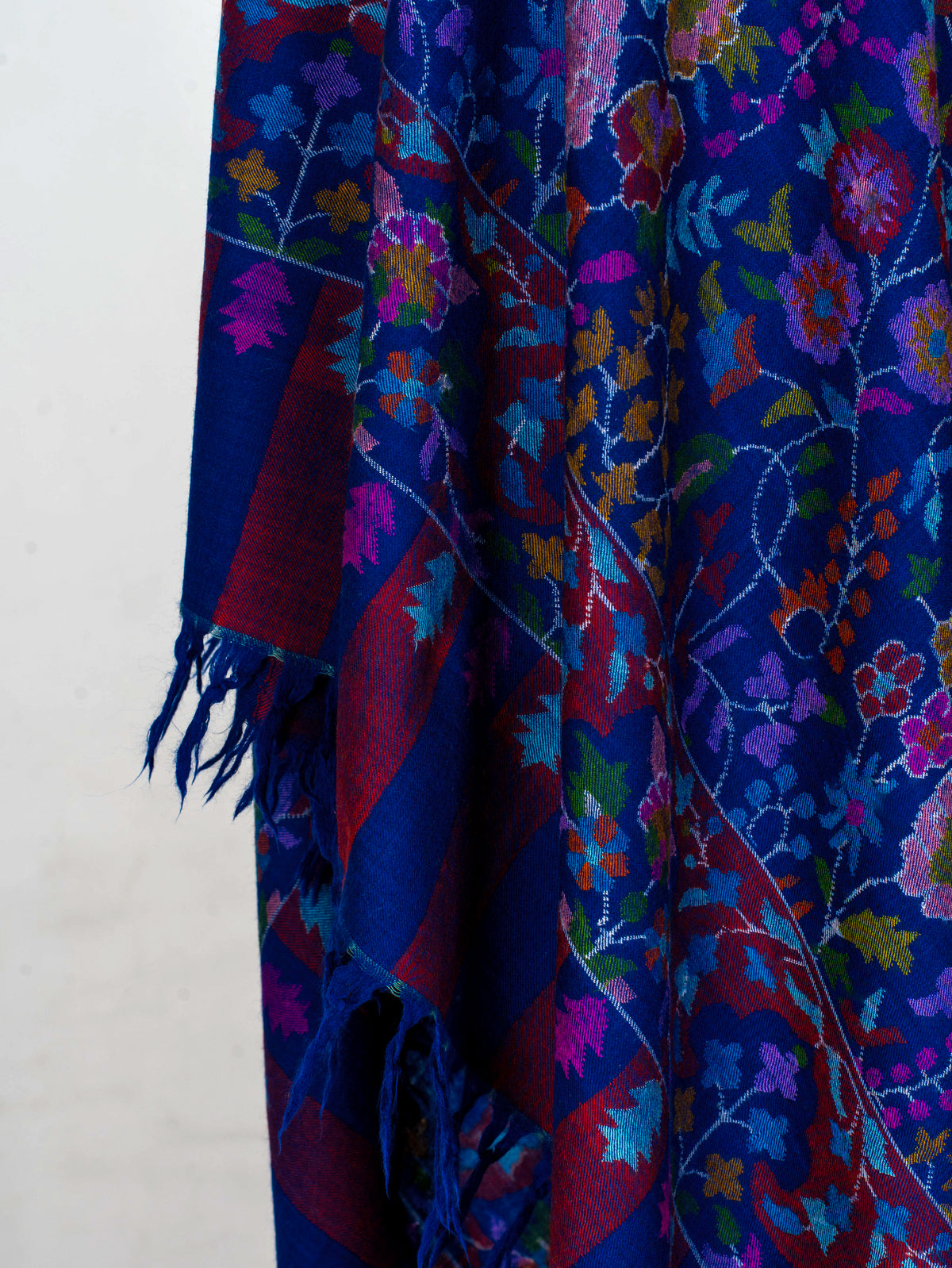 Midnight Orchard Pure Pashmina Hand Woven Kani Shawl