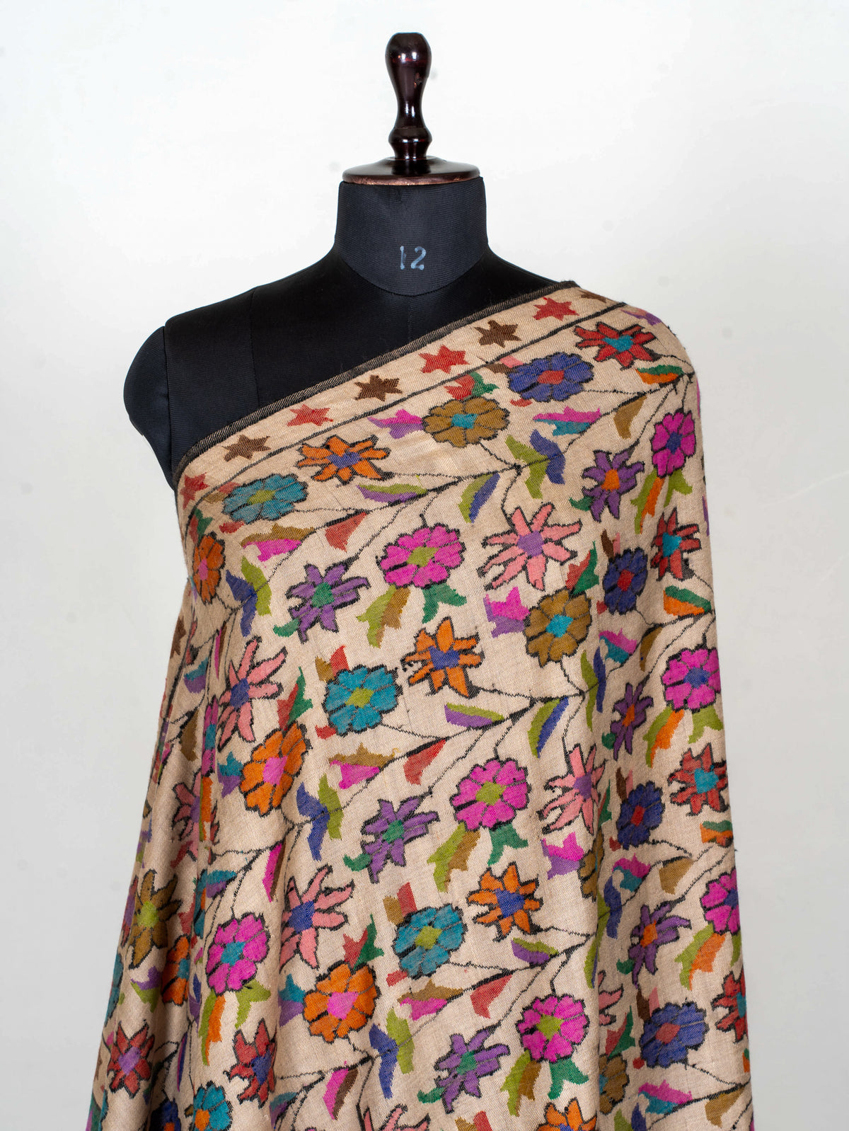 Meadow Mosaic Pure Pashmina Hand Woven Kani Shawl