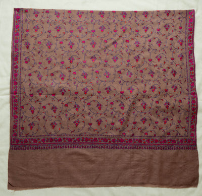 Rang-e-Gul – Sozni Hand-Embroidered Merino Wool Shawl