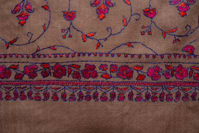 Rang-e-Gul – Sozni Hand-Embroidered Merino Wool Shawl