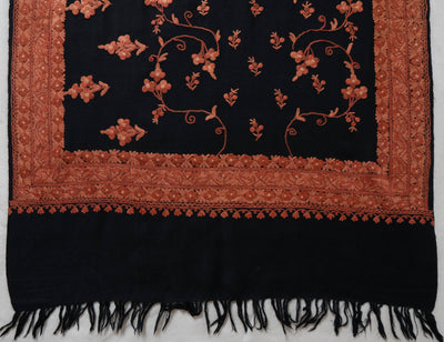 Shabnam-e-Zar – Merino Wool Scarf with Hand Aari Embroidery