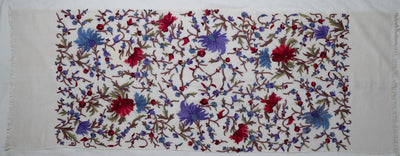 Gulistaan-e-Rang – Merino Wool Scarf with Hand Aari Embroidery